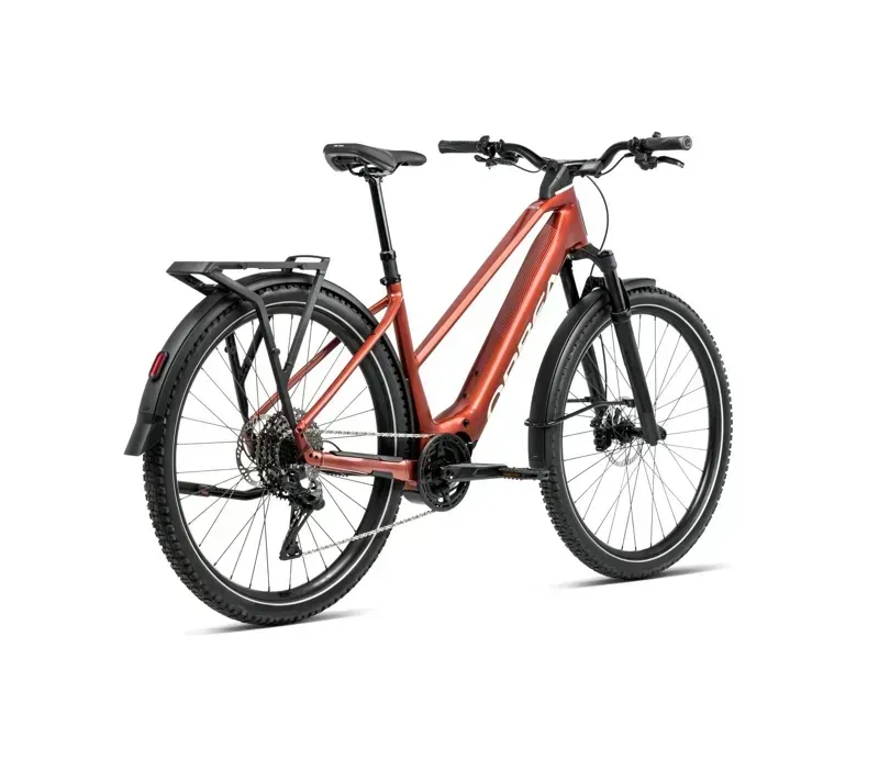 Orbea Kemen Adv 30 Mid E-Hybrid Bike In Mars Red/Ivory White Gloss-2