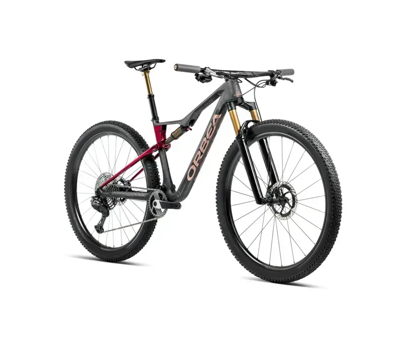 Orbea Oiz M-Team AXS Mountain Bike In Diamond Carbon View Matt/Cherry Red Gloss-1