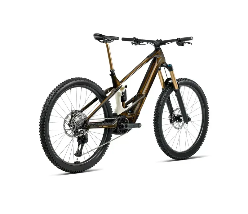 Orbea Wild M-LTD Mullet E-MTB In Caramel Carbon View Gloss/Cream White Matt-2