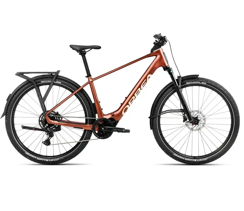 Orbea Kemen Adv 30 E-Hybrid Bike In Mars Red/Ivory White Gloss