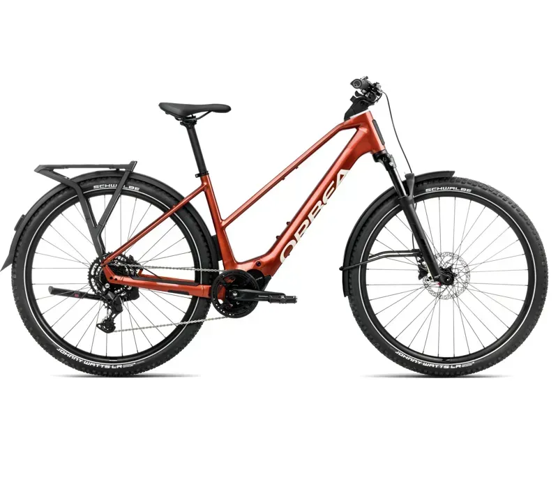 Orbea Kemen Adv 30 Mid E-Hybrid Bike In Mars Red/Ivory White Gloss