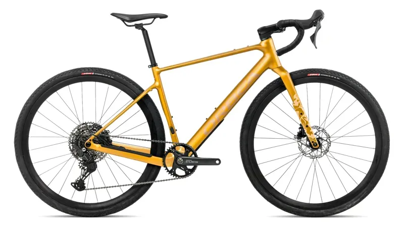 Orbea Terra H40 1X Gravel Bike in Bumblebee Yellow - Brown